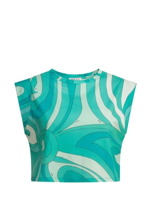 PUCCI Marmo-print cropped top - Green