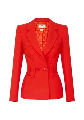 Elisabetta Franchi raw-edge bustier-line jacket - Red