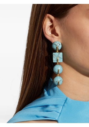 Cult Gaia geometric-beaded drop earrings - Gold