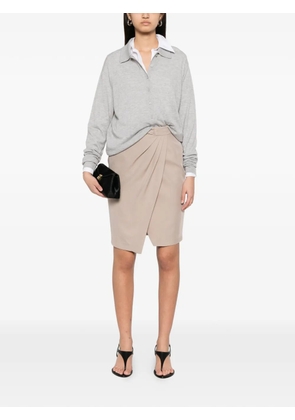 SIMONA CORSELLINI draped wrap-style mini skirt - Neutrals