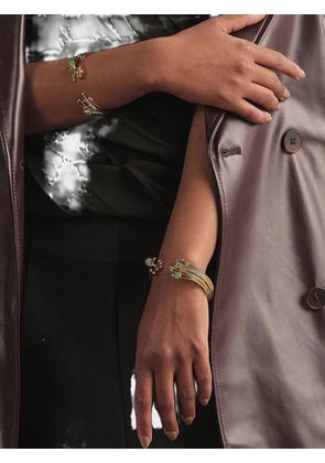 FENOMENA Geo emerald cuff bracelets - Gold
