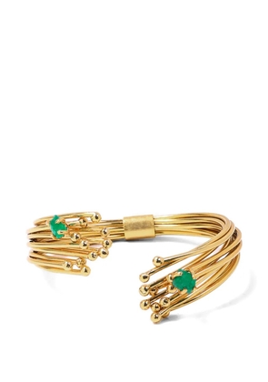 FENOMENA Geo emerald cuff bracelets - Gold