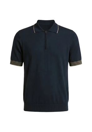Peserico zip-fastening fine-knit polo shirt - Blue