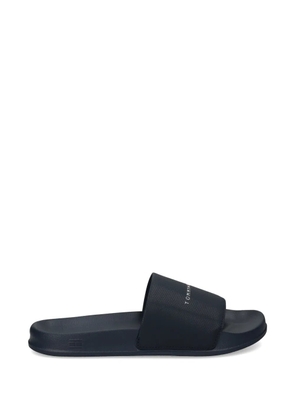 Tommy Hilfiger logo-detail textured slides - Black