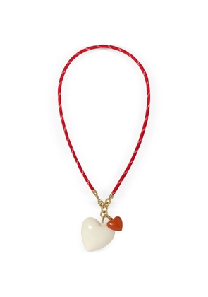 Roxanne Assoulin Happy Cord heart-pendant necklace - Red
