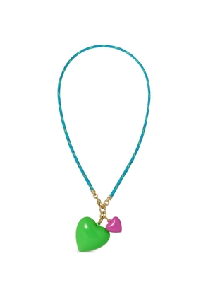 Roxanne Assoulin Happy Cord heart-pendant necklace - Green