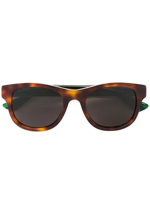 Gucci Eyewear Web detail tortoiseshell sunglasses - Green