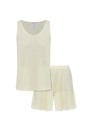 Hanro ruffled-trim pajamas - Yellow