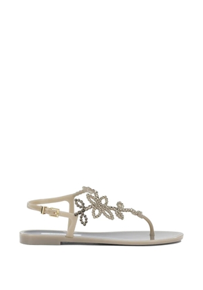 MENGHI crystal-embellished floral sandals - Neutrals