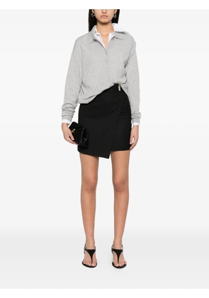 SIMONA CORSELLINI wrap-style asymmetric-hem mini skirt - Black