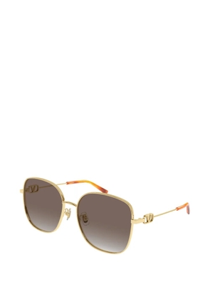 VALENTINO GARAVANI EYEWEAR VLogo geometric-frame sunglasses - Gold