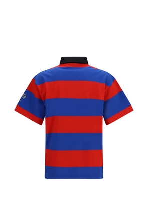Palm Angels striped logo-print polo shirt - Blue