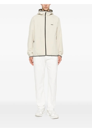 DONDUP Oliver straight-leg logo-patch trousers - White