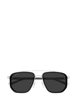 Gucci Eyewear double-bridge geometric-frame sunglasses - Silver