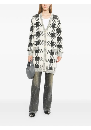 CHANEL Pre-Owned houndstooth-pattern cardigan - Neutrals