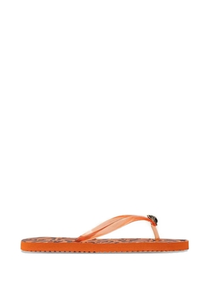 Kurt Geiger Kensington tiger-print flip-flops - Orange