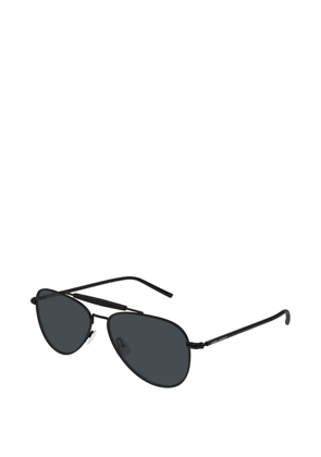 Saint Laurent double-bridge pilot-frame sunglasses - Black