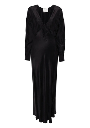 Forte Forte V-neck silk maxi dress - Black