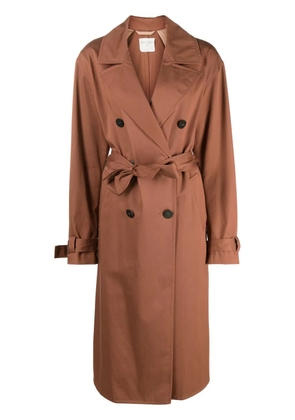 Forte Forte double-breasted belted cotton trench coat - Brown