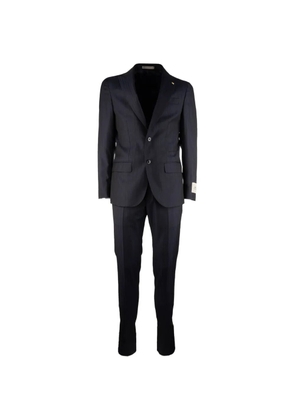 Corneliani herringbone-pattern single-breasted suit - Black