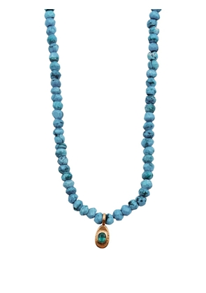 Patricia Arango emerald-pendant bead-chain necklace - Blue