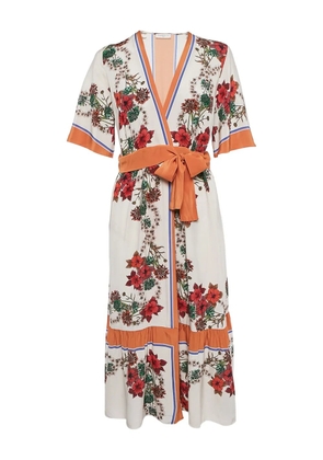 SANDRO floral-print wrap dress - White