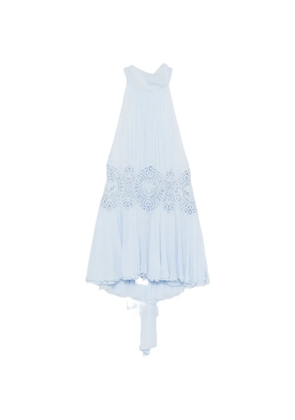 Retrofete Nirvanna lace-panel pleated mini dress - Blue