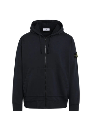 Stone Island logo-patch zip-up hoodie - Blue