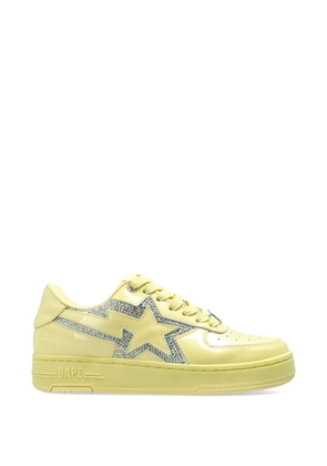 A BATHING APE® Bape Sta crystal-embellished leather sneakers - Yellow