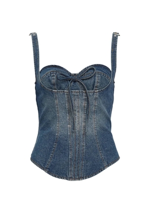 KENZIE KLAMBIE lace-up corset top - Blue