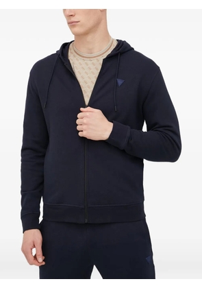 GUESS USA logo-patch zip-up hoodie - Blue
