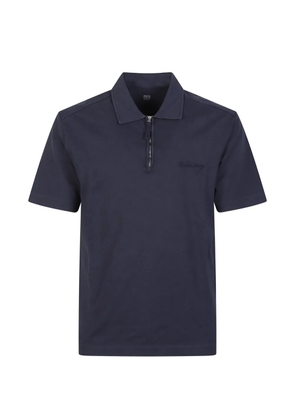 C.P. Company quarter-zip embroidered-logo polo shirt - Blue