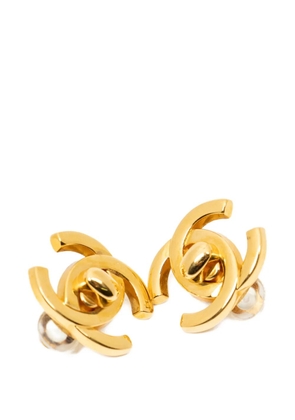 CHANEL Pre-Owned 1995 CC turn-lock clip-on earrings - Gold