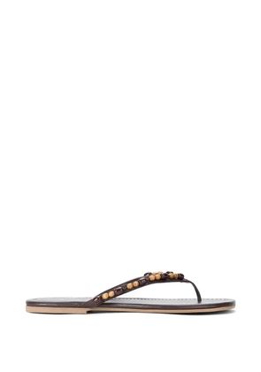 STAUD Freja bead-embellished sandals - Brown