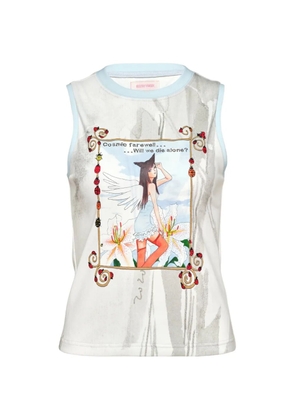 SULTRY VIRGIN graphic-print sleeveless top - White