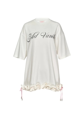 SULTRY VIRGIN ruffled drawstring T-shirt - White