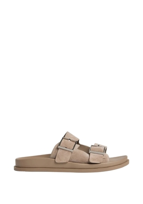 Calvin Klein buckle-fastening double-strap slippers - Neutrals