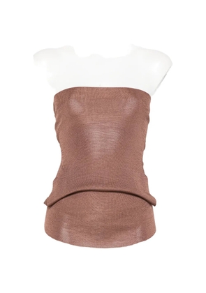 Isa Boulder strapless layered top - Brown