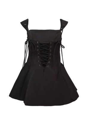 KENZIE KLAMBIE lace-up tie-strap mini dress - Black