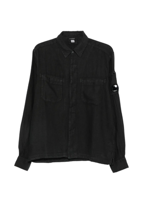 C.P. Company lens-detail linen shirt - Black