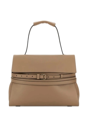 Moschino belted leather shoulder bag - Neutrals