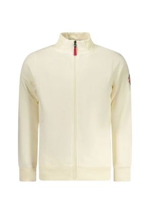 Norwegian Rain logo-patch zip-up sweater - Neutrals