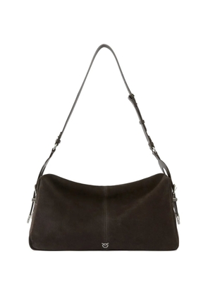PINKO large Keeper buckle-detail suede shoulder bag - Brown