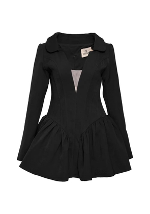 KENZIE KLAMBIE long-sleeve gathered-skirt mini dress - Black