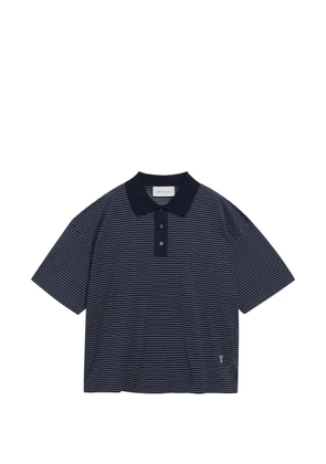 AMI Paris Ami De Coeur striped polo shirt - Blue