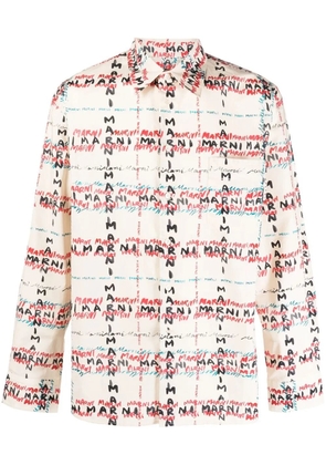 Marni logo-print shirt - Neutrals