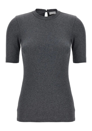 Brunello Cucinelli Monile ribbed T-shirt - Grey