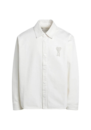 AMI Paris logo-patch overshirt - White