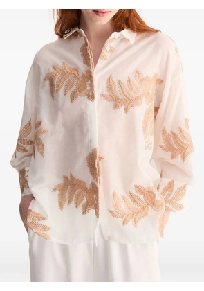 BIANCALANCIA embroidered semi-sheer shirt - White