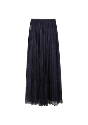 Alberta Ferretti lace pleated skirt - Blue